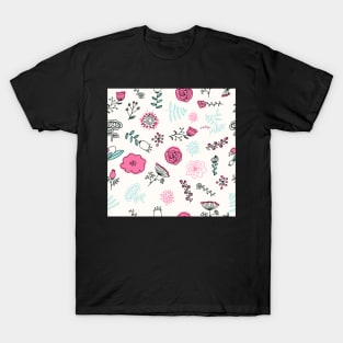 Elegance Seamless pattern with flowers T-Shirt